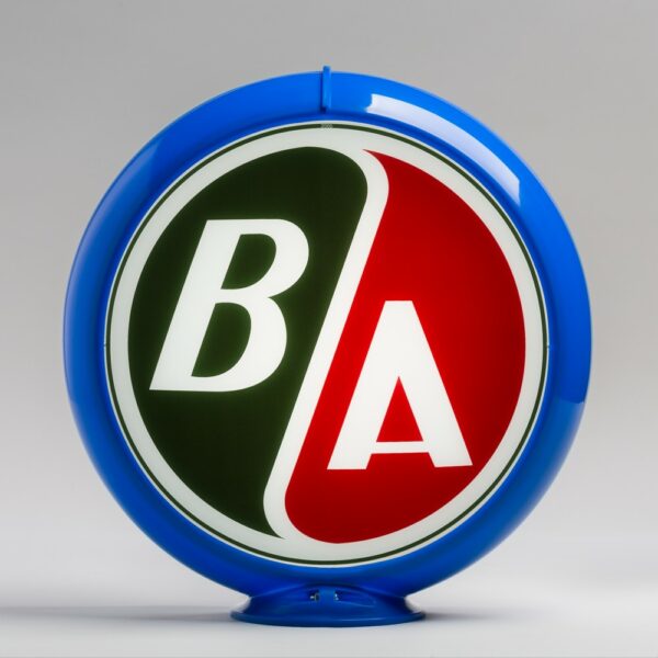 B/A Red & Green 13.5" Gas Pump Globe with light blue plastic body