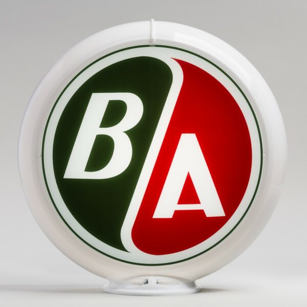 B/A Red & Green 13.5" Gas Pump Globe with white plastic body