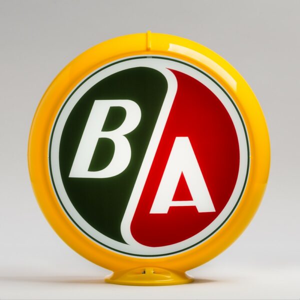 B/A Red & Green 13.5" Gas Pump Globe with yellow plastic body