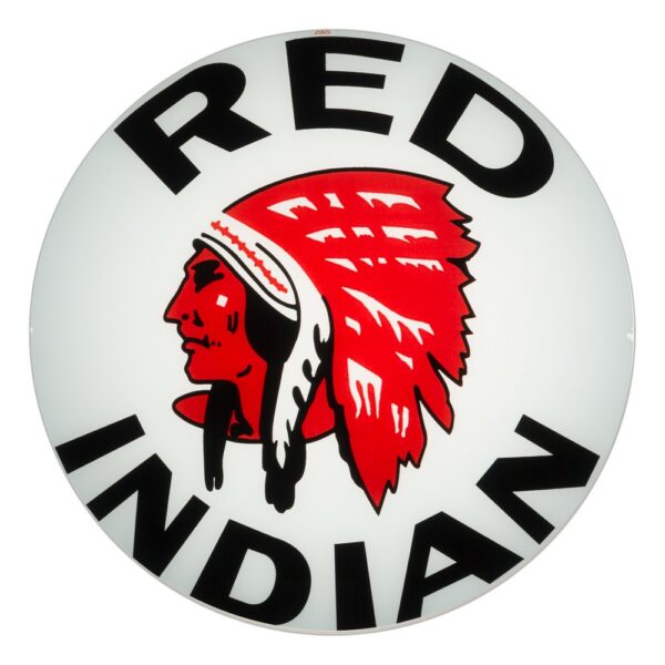 Red Indian 13.5" Gas Pump Globe single lens