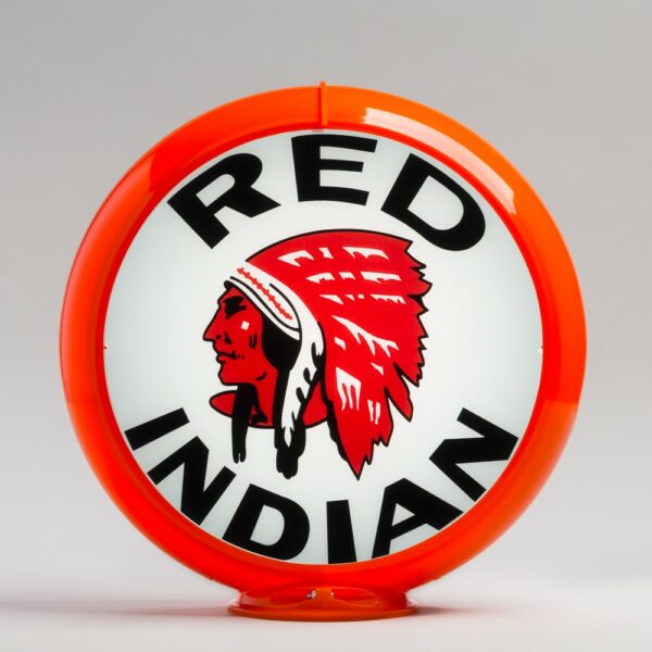 Red Indian 13.5" Gas Pump Globe with orange plastic body