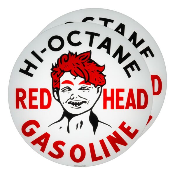 Red Head 13.5" Gas Pump Globe lens pair