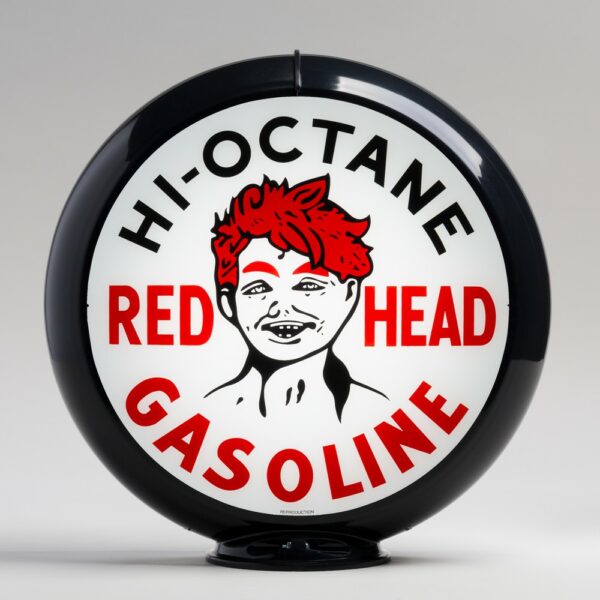 Red Head 13.5" Gas Pump Globe with black plastic body