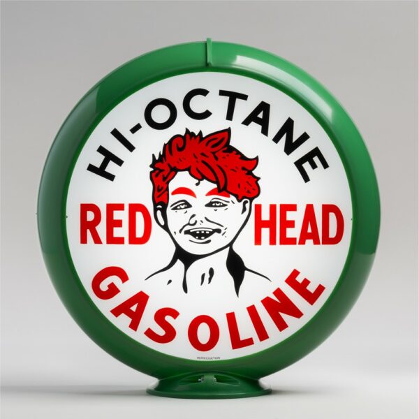 Red Head 13.5" Gas Pump Globe with green plastic body