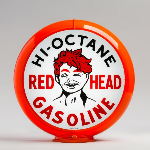 Red Head 13.5" Gas Pump Globe with orange plastic body