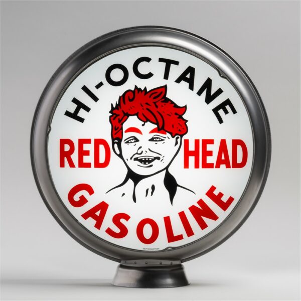 Red Head 13.5" Gas Pump Globe with unpainted steel body