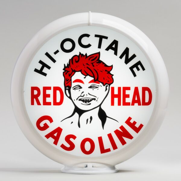 Red Head 13.5" Gas Pump Globe with white plastic body