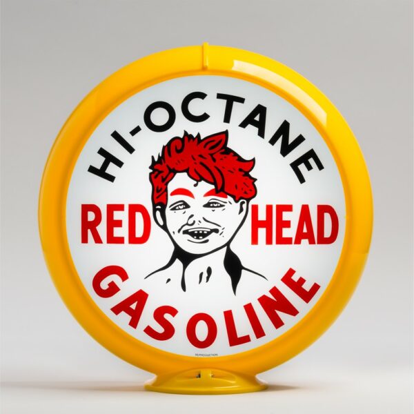 Red Head 13.5" Gas Pump Globe with yellow plastic body