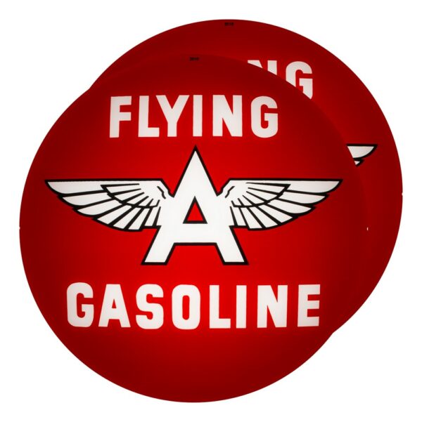 Flying A Gasoline (Red) 13.5" Gas Pump Globe lens pair