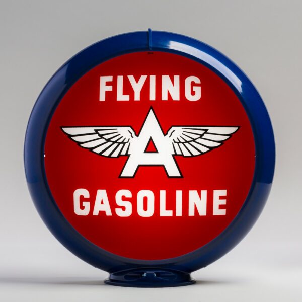 Flying A Gasoline (Red) 13.5" Gas Pump Globe with dark blue plastic body