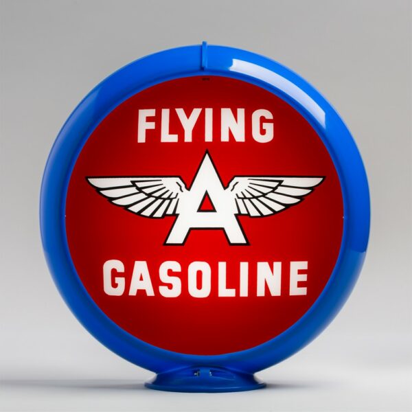 Flying A Gasoline (Red) 13.5" Gas Pump Globe with light blue plastic body