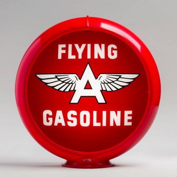 Flying A Gasoline (Red) 13.5" Gas Pump Globe with red plastic body