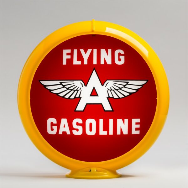 Flying A Gasoline (Red) 13.5" Gas Pump Globe with yellow plastic body