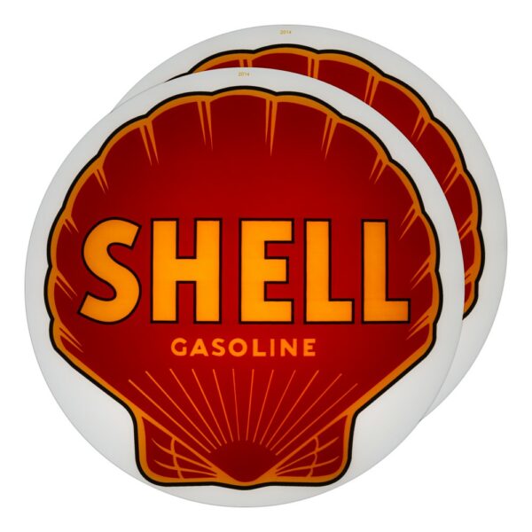 Shell Gasoline (Red) 13.5" Gas Pump Globe lens pair