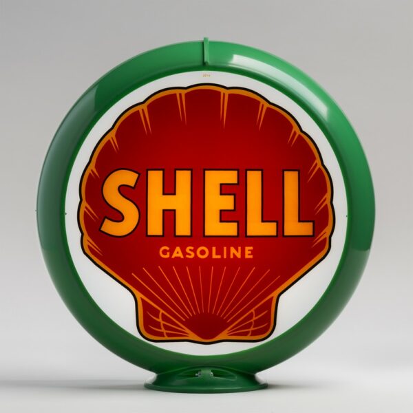 Shell Gasoline (Red) 13.5" Gas Pump Globe with green plastic body