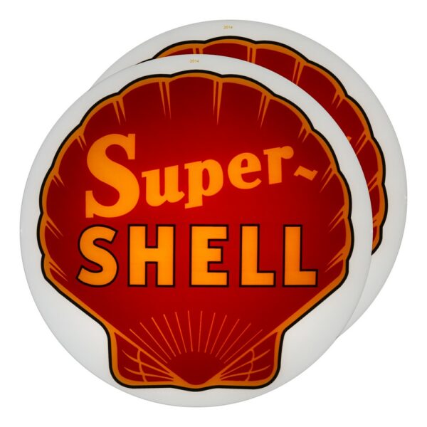 Super Shell (Red) 13.5" Gas Pump Globe lens pair