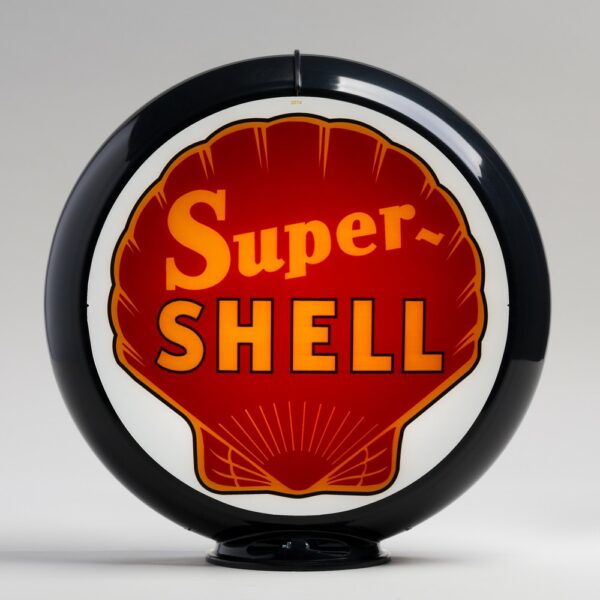 Super Shell (Red) 13.5" Gas Pump Globe with black plastic body