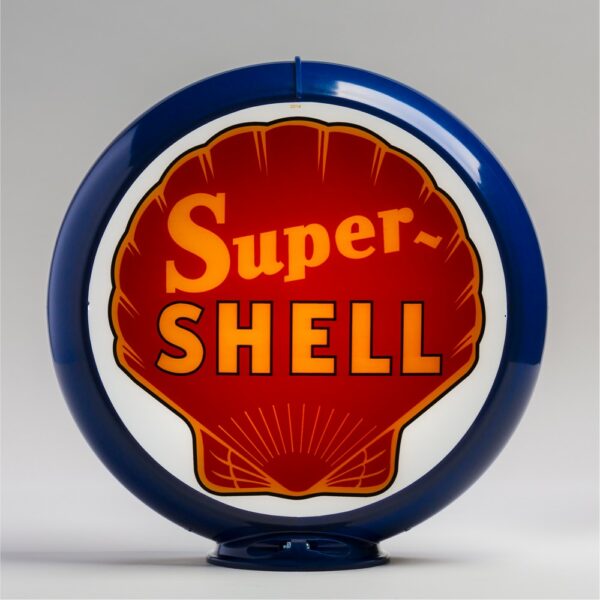 Super Shell (Red) 13.5" Gas Pump Globe with dark blue plastic body