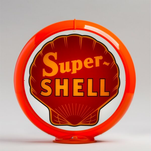 Super Shell (Red) 13.5" Gas Pump Globe with orange plastic body