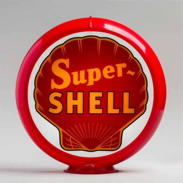 Super Shell (Red) 13.5" Gas Pump Globe with red plastic body