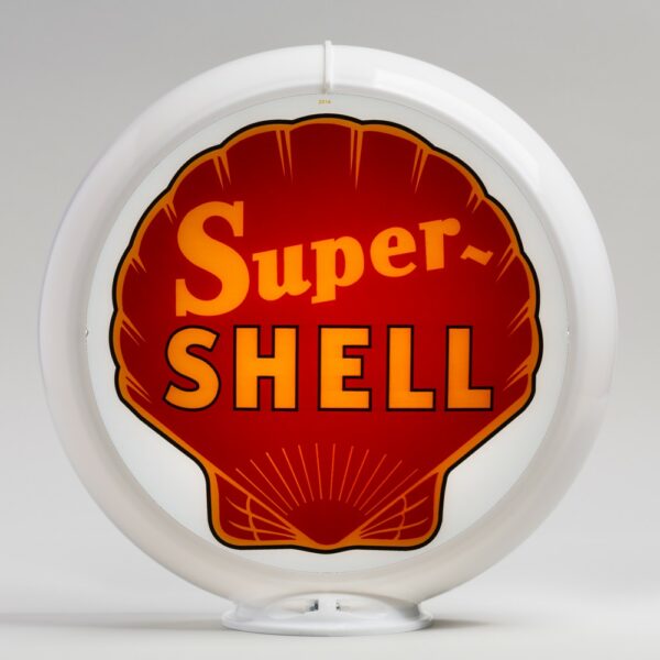 Super Shell (Red) 13.5" Gas Pump Globe with white plastic body