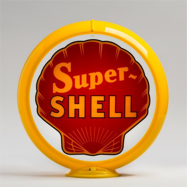 Super Shell (Red) 13.5" Gas Pump Globe with yellow plastic body