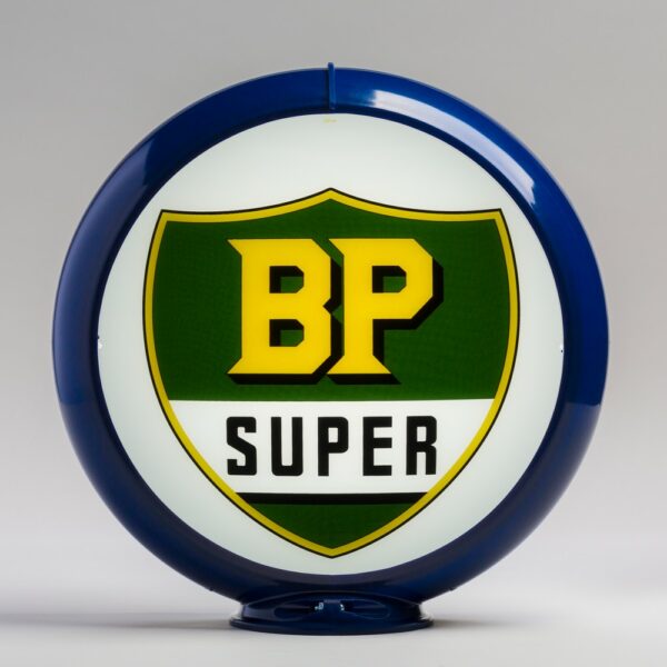 BP Super 13.5" Gas Pump Globe with dark blue plastic body