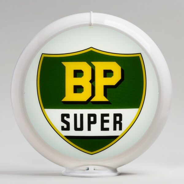 BP Super 13.5" Gas Pump Globe with white plastic body