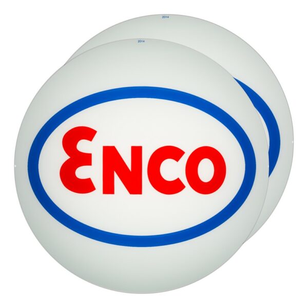 Enco (oval logo) 13.5" Gas Pump Globe lens pair