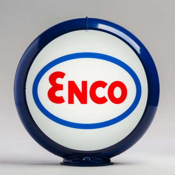 Enco (oval logo) 13.5" Gas Pump Globe with dark blue plastic body