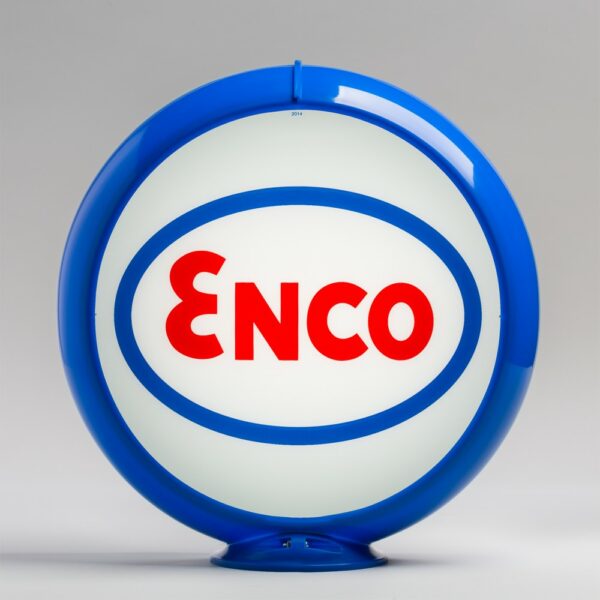 Enco (oval logo) 13.5" Gas Pump Globe with light blue plastic body