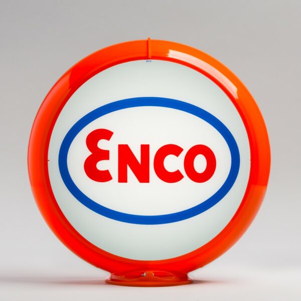 Enco (oval logo) 13.5" Gas Pump Globe with orange plastic body