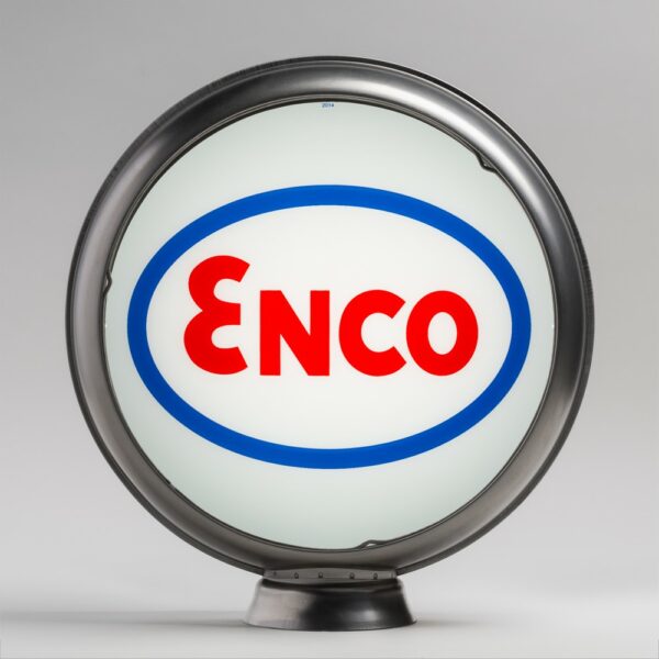 Enco (oval logo) 13.5" Gas Pump Globe with unpainted steel body