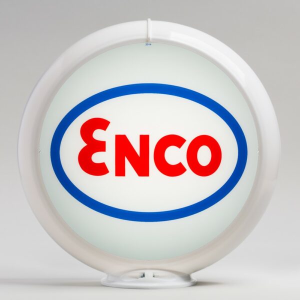 Enco (oval logo) 13.5" Gas Pump Globe with white plastic body