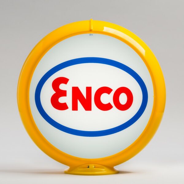 Enco (oval logo) 13.5" Gas Pump Globe with yellow plastic body