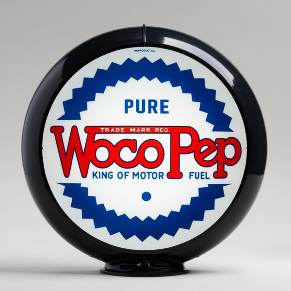 Woco Pep 13.5" Gas Pump Globe with black plastic body