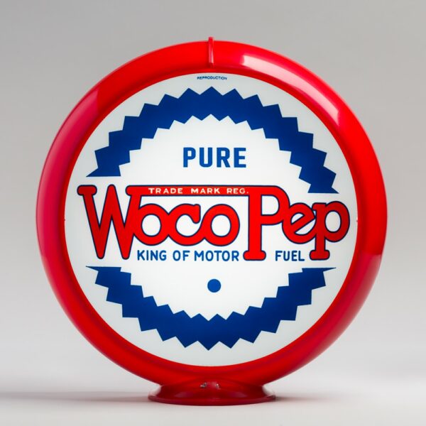 Woco Pep 13.5" Gas Pump Globe with red plastic body