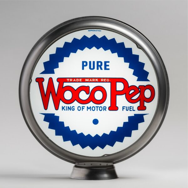 Woco Pep 13.5" Gas Pump Globe with unpainted steel body