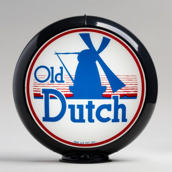 Old Dutch 13.5" Gas Pump Globe with black plastic body