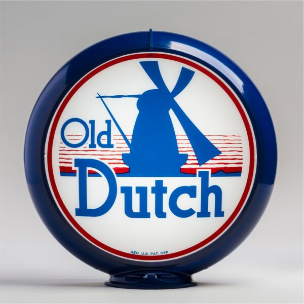 Old Dutch 13.5" Gas Pump Globe with dark blue plastic body