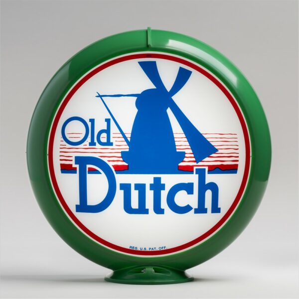 Old Dutch 13.5" Gas Pump Globe with green plastic body