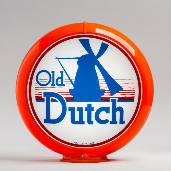 Old Dutch 13.5" Gas Pump Globe with orange plastic body