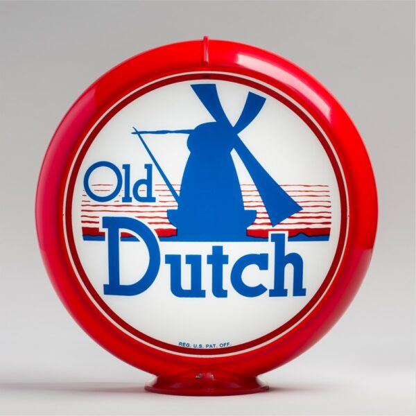 Old Dutch 13.5" Gas Pump Globe with red plastic body