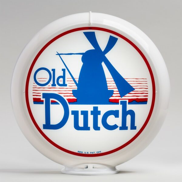 Old Dutch 13.5" Gas Pump Globe with white plastic body