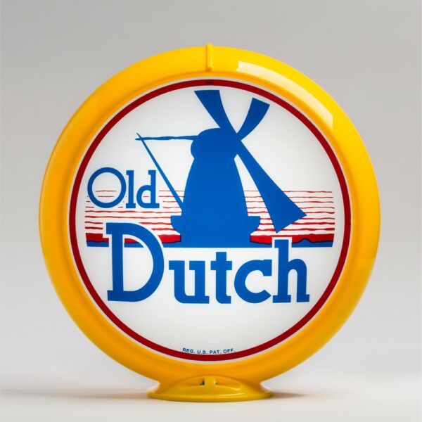 Old Dutch 13.5" Gas Pump Globe with yellow plastic body