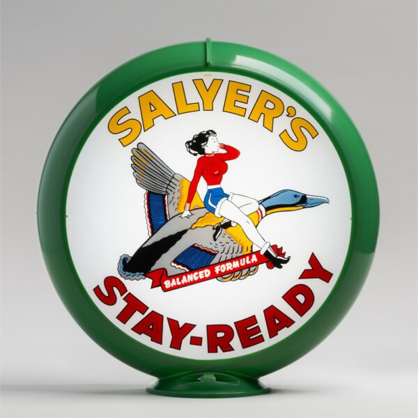 Salyer's Stay Ready 13.5" Gas Pump Globe with green plastic body