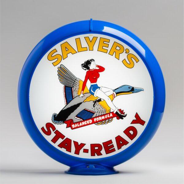 Salyer's Stay Ready 13.5" Gas Pump Globe with light blue plastic body