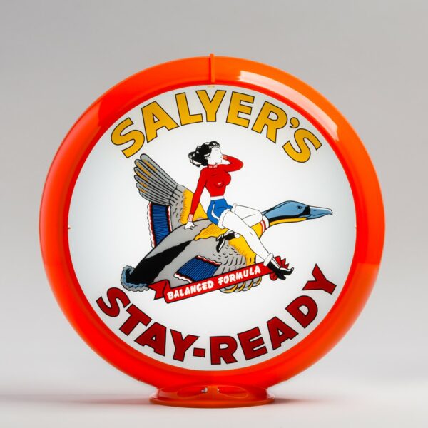 Salyer's Stay Ready 13.5" Gas Pump Globe with orange plastic body