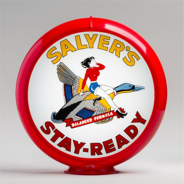 Salyer's Stay Ready 13.5" Gas Pump Globe with red plastic body