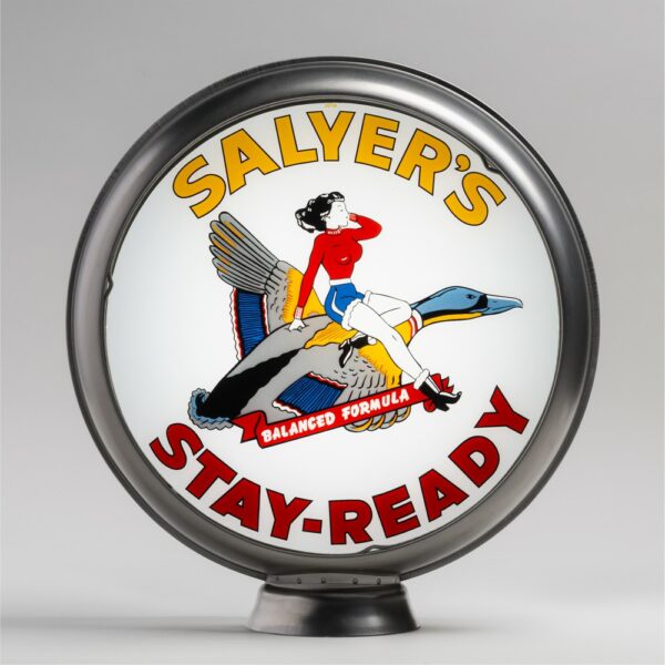 Salyer's Stay Ready 13.5" Gas Pump Globe with unpainted steel body